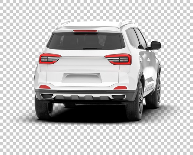 PSD 透明な背景の 3 d レンダリング図に白い現実的な suv