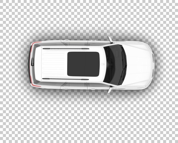 透明な背景の 3 d レンダリング図に白い現実的な suv