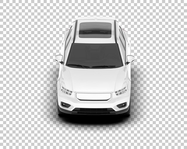 PSD 透明な背景の 3 d レンダリング図に白い現実的な suv