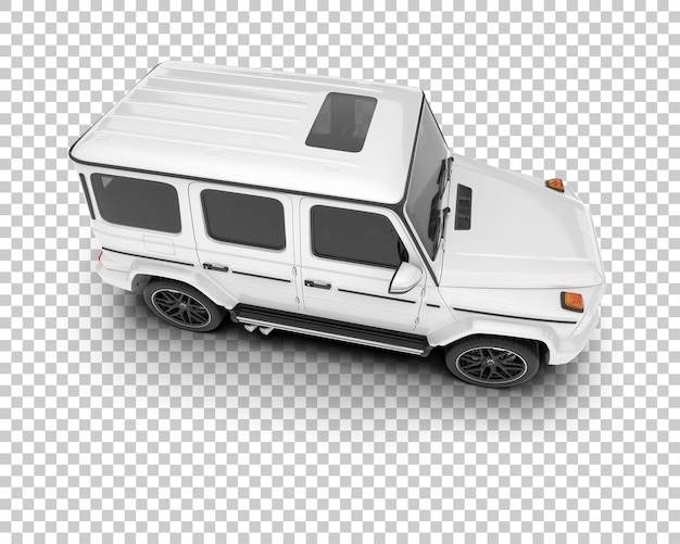 PSD white realistic suv on transparent background 3d rendering illustration
