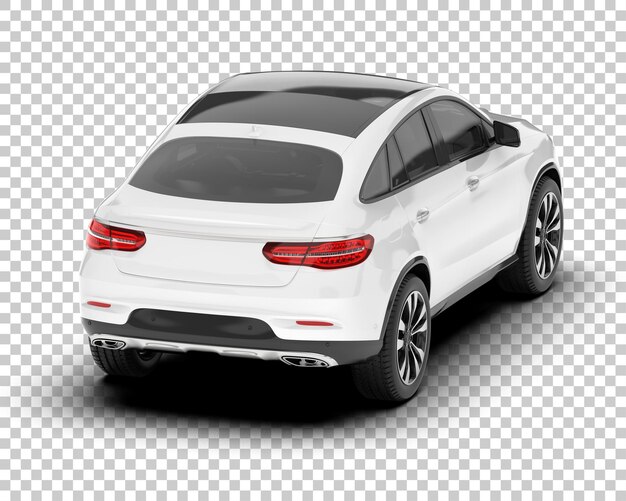 white realistic suv on transparent background 3d rendering illustration