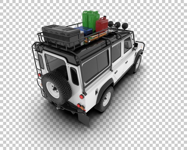 PSD suv realistico bianco su sfondo trasparente illustrazione di rendering 3d