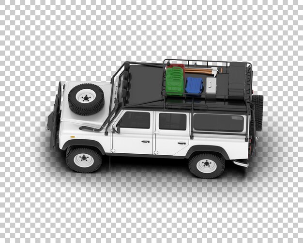 PSD white realistic suv on transparent background 3d rendering illustration