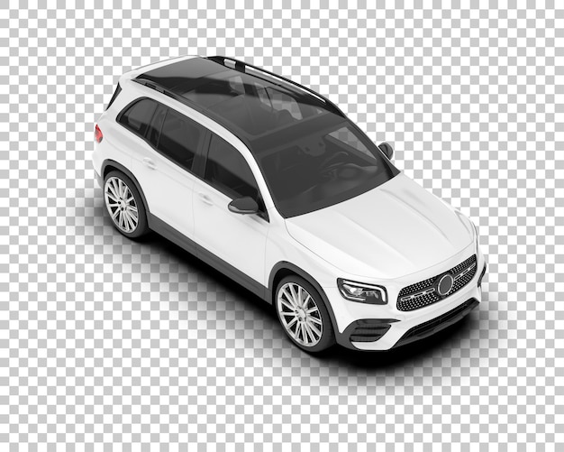 White realistic suv on transparent background 3d rendering illustration