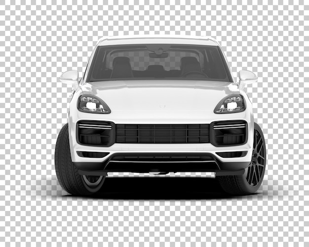 PSD white realistic suv on transparent background 3d rendering illustration