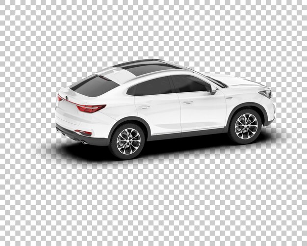 white realistic suv on transparent background 3d rendering illustration