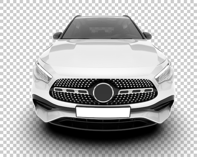 SUV ที่สมจริงสีขาวบนพื้นหลังโปร่งใส ภาพประกอบการเรนเดอร์ 3 มิติ