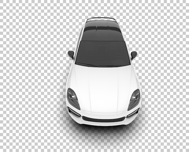 White realistic suv on transparent background 3d rendering illustration