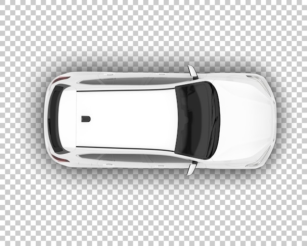 Suv realistico bianco su sfondo trasparente illustrazione di rendering 3d