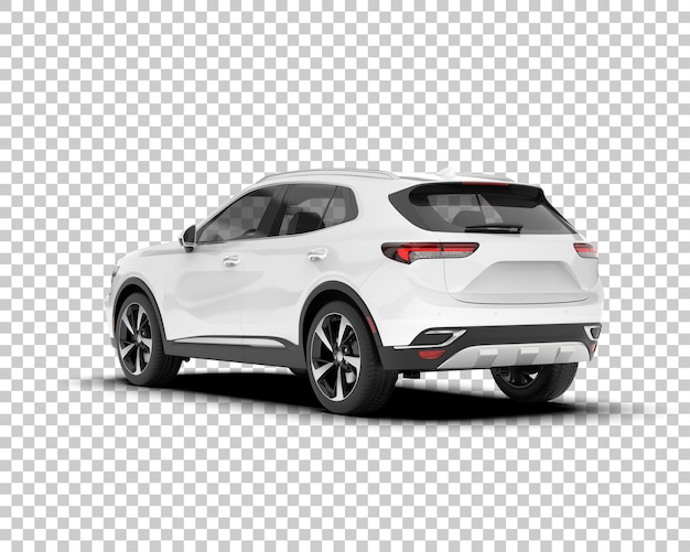 Suv realistico bianco su sfondo trasparente illustrazione di rendering 3d