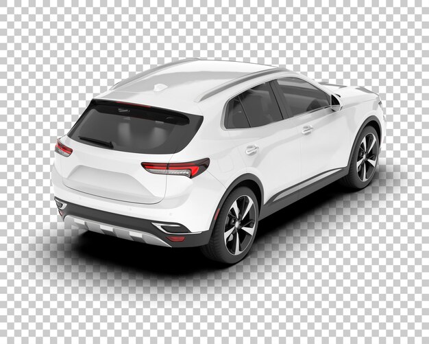 white realistic suv on transparent background 3d rendering illustration
