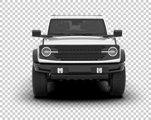 white realistic suv on transparent background 3d rendering illustration