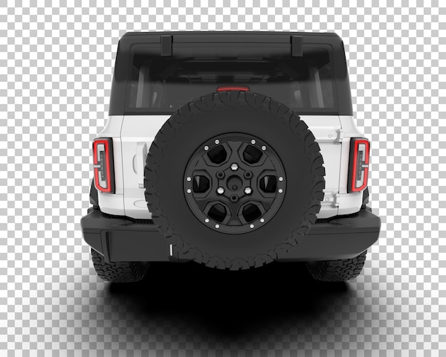 PSD white realistic suv on transparent background 3d rendering illustration