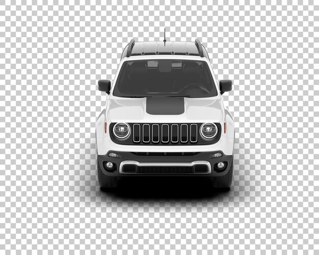 SUV ที่สมจริงสีขาวบนพื้นหลังโปร่งใส ภาพประกอบการเรนเดอร์ 3 มิติ