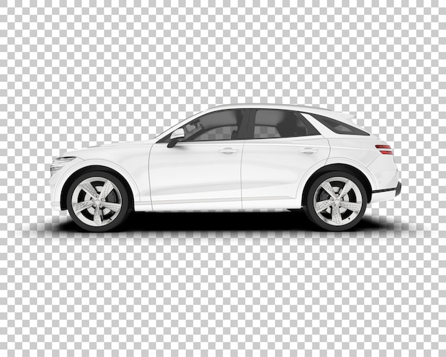 PSD white realistic suv on transparent background 3d rendering illustration