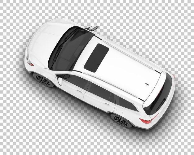 White realistic suv on transparent background 3d rendering illustration