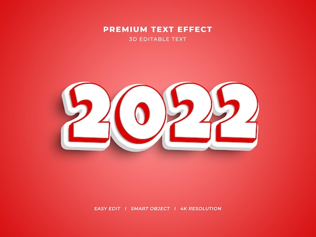 White and red new year editable text effect