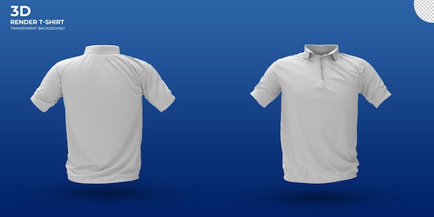 PSD white render t-shirt mockup front and back