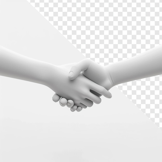 White Rendered 3D Handshake Icon Isolated