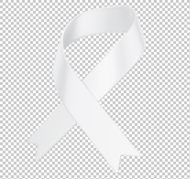 PSD white ribbon 3d for january mental and emotional health awareness campaign