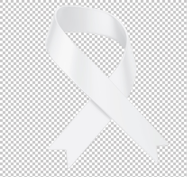 PSD white ribbon 3d for january mental and emotional health awareness campaign