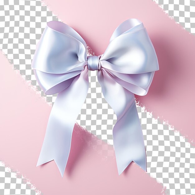 PSD white ribbon bow on a transparent background