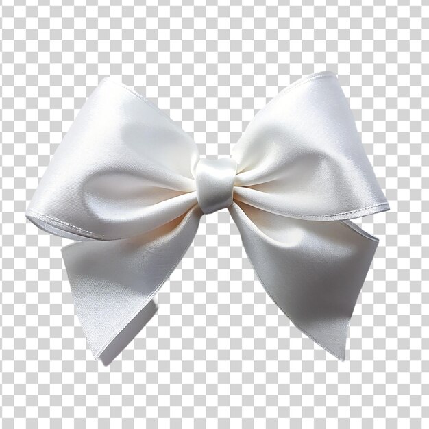 PSD white ribbon tie bow isolated on transparent background