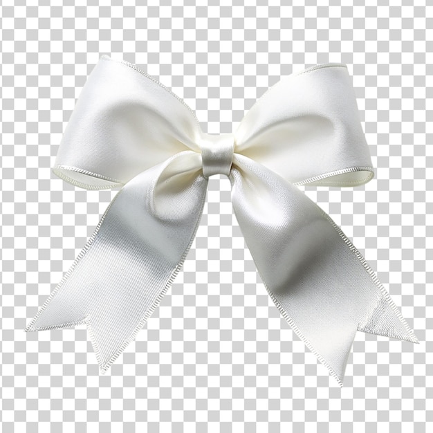 PSD white ribbon tie bow isolated on transparent background