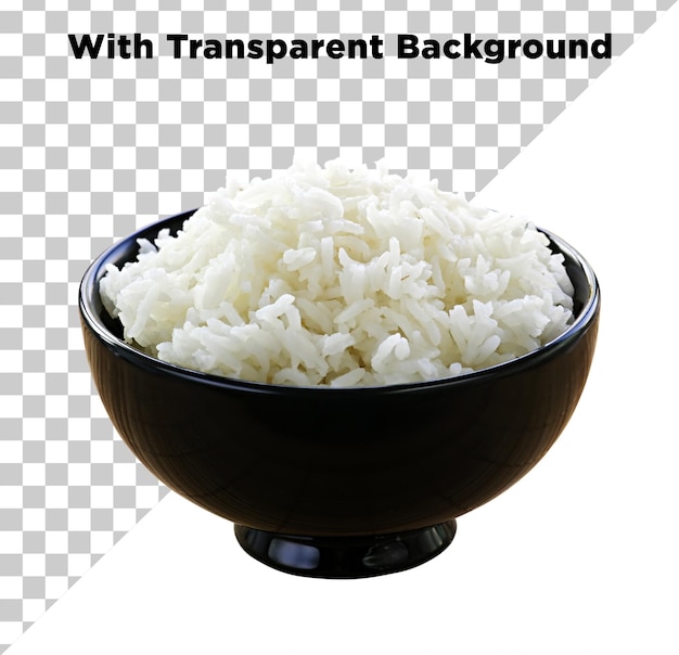 white rice bowl isolated on transparent background