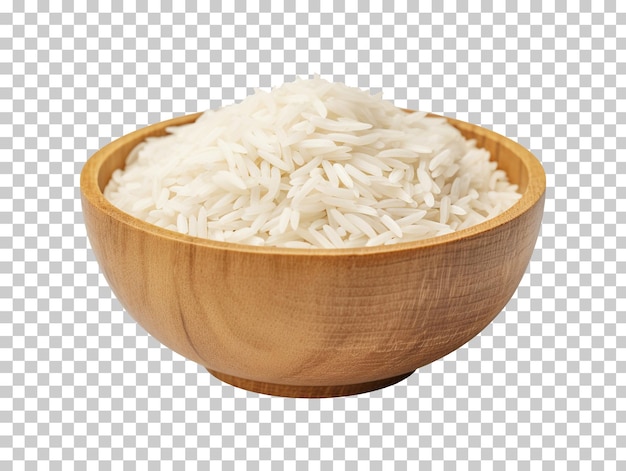 PSD 투명 한 배경 평면도 png psd에 고립 된 나무 그릇에 흰 쌀