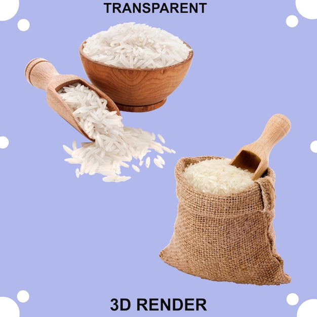 white rice transparent background