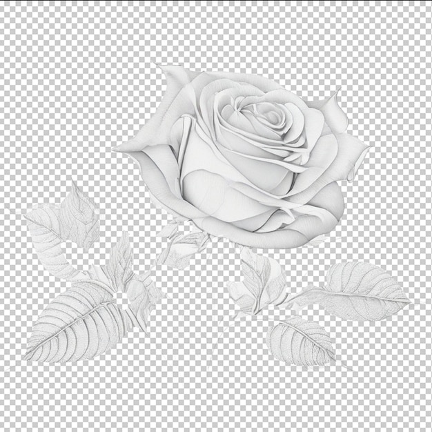 PSD white rose flower psd