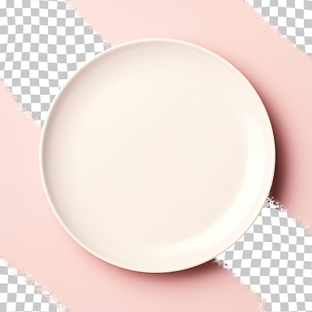 White salad plate on a transparent background devoid of contents