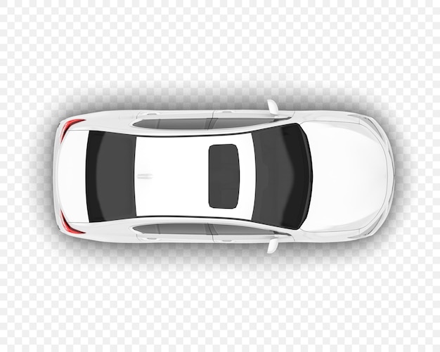 white sedan car top view