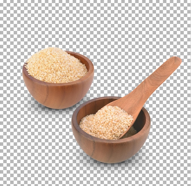 PSD white sesame seeds isolated on a white background