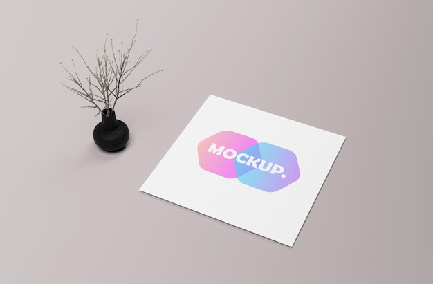 PSD un foglio di carta bianco con sopra la parola mockup