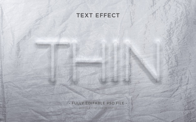 PSD white sheet with wrinkles text effect