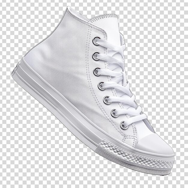 PSD a white shoe with silver laces and white laces