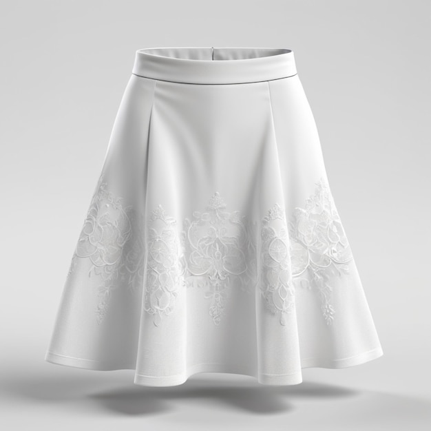 PSD a white skirt with a white skirt and a white skirt with lace on the bottom