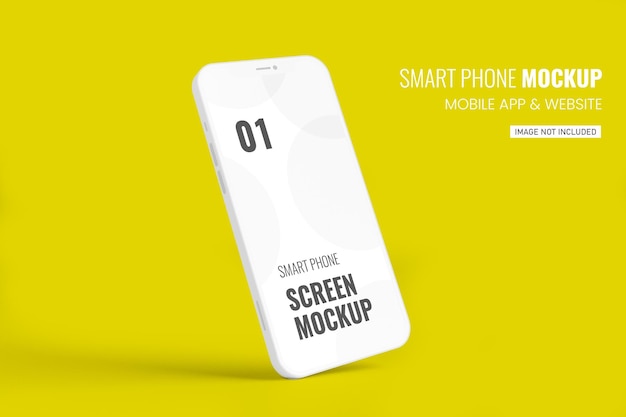 White Smartphone Mockup in 3D Rendering