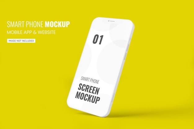 White Smartphone Mockup in 3D Rendering