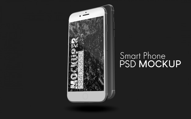 White smartphone psd mockup