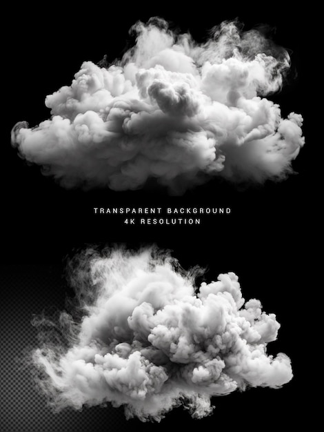 White smoke cloud transparent background