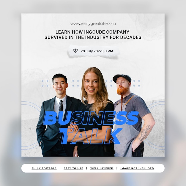 White Smoke Modern Business Podcast Instagram Post Template