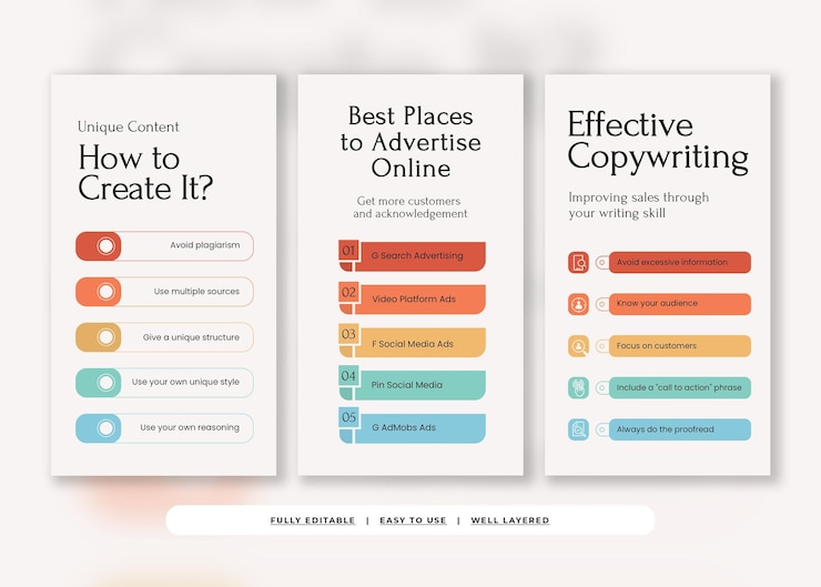 PSD white smoke simple business infographic instagram story template