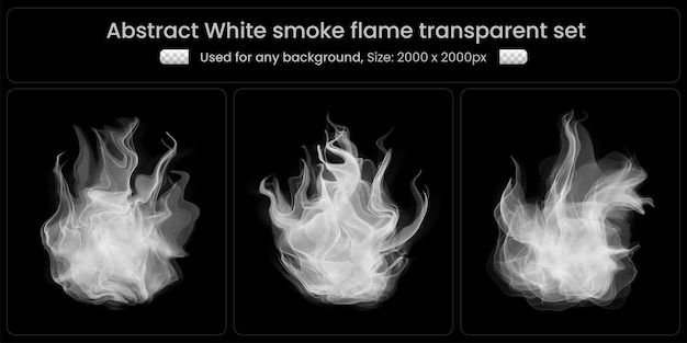 Set trasparente fumo bianco su sfondo nero