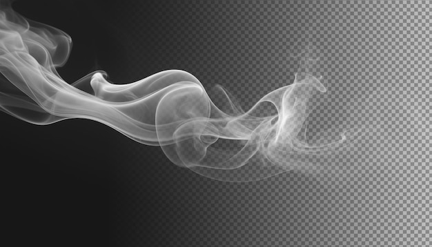 PSD white smoke vapor swirls and shapes transparent background