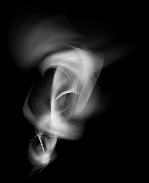 PSD white smoke vapor swirls and shapes transparent background