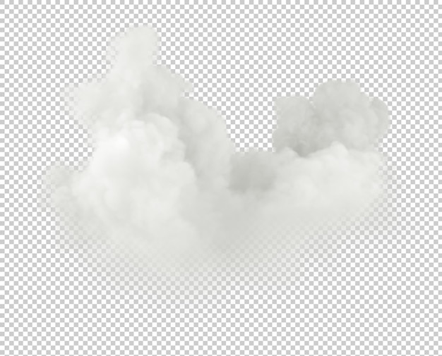 White smooth clouds realistic meteorology isolate backgrounds 3d illustrations