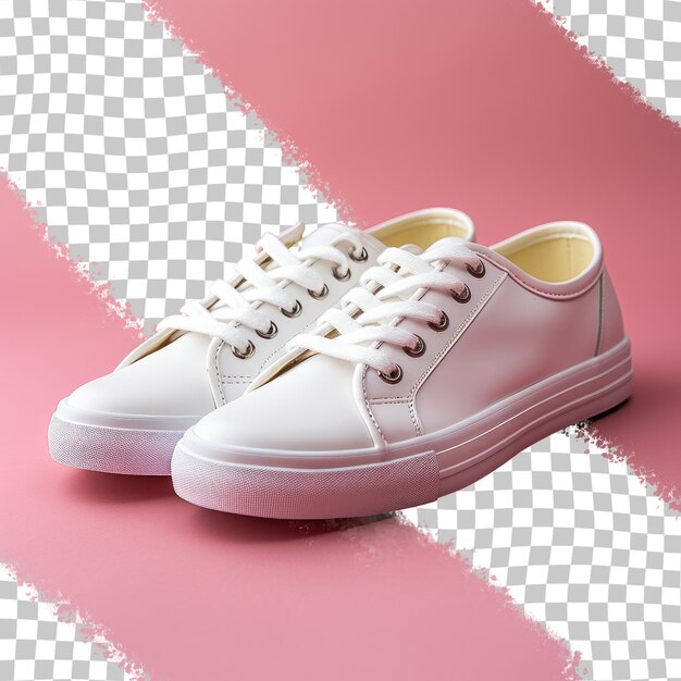 PSD white sneakers against transparent background